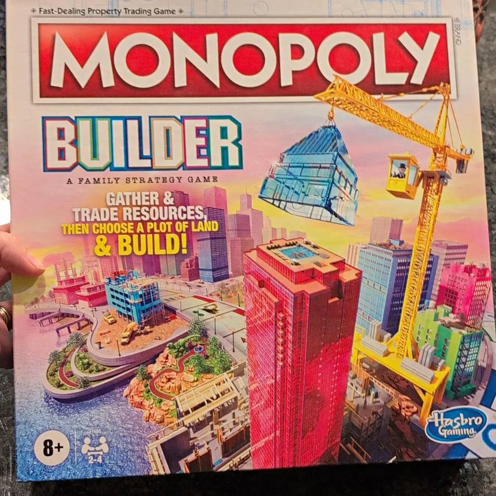 Monopoly Builder Board Game Hasbro Gaming Family Strategy Build Block Ed